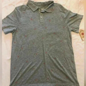 Flamingo print polo shirt